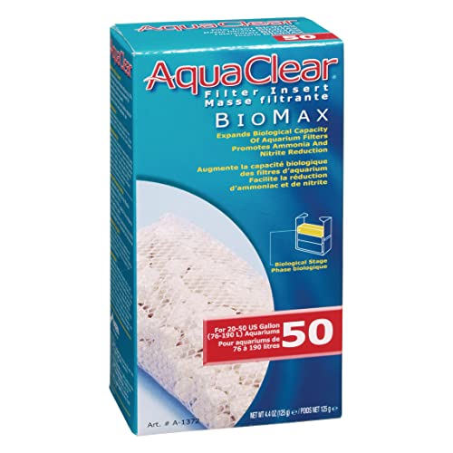 AquaClear BioMax Biological Material Remover Inserts – Replacement Chemical Filter Media for 50 Gallon Tank - size: AC50 (Old) 1-Pack