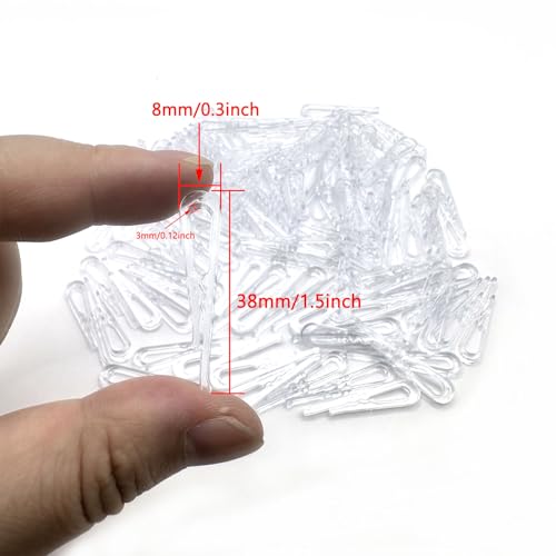 100 Pcs Clear Plastic Clips, Alligator Clips for Crafts,1.5 Inch Transparent Fabric Clothespins