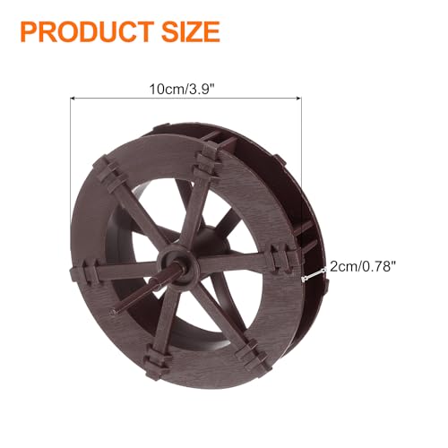 uxcell 2 Pcs Fountain Water Wheel, 3.9 Inch Desktop Fortune Statue Aquarium Wheels Decor Water Fountains Wheel Brown - color: Brown, size: 3.9 Inch