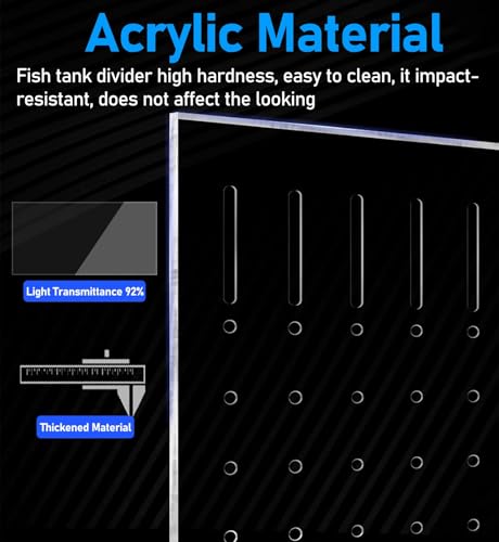 Large Acrylic Aquarium Divider - Isolation Grid with Suction Cups for Fish Breeding, Ideal for Sick Fish Protection (30x50cm/11.8x19.7in) - size: 30x50cm/11.8x19.7in