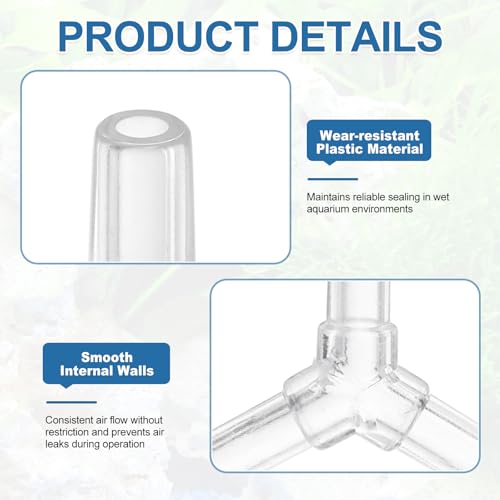 Aquarium Air Valve Connector, Aquarium Air Pump Accessories Y Connector Plastic Inline Tubing, (12 Pcs), Intended for Fish Tank Oxygenation System - style: Y Connector
