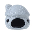 RUIAN Aquarium Decor Ceramic Mushroom House Ornament Fish Tank Landscape Decoration Pottery Hide Cave Habitat Hut Small Shrimp for Goldfishes to Rest Breed Hiding,Gray