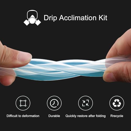 Bubble Magus Drip Acclimation Kit for Saltwater and Freshwater Aquariums, Fish Tanks, Ensure Smooth Transition for Coral, Shrimp, Marine Fish, Navigation System Live Koi Fish, Plant Decor Security