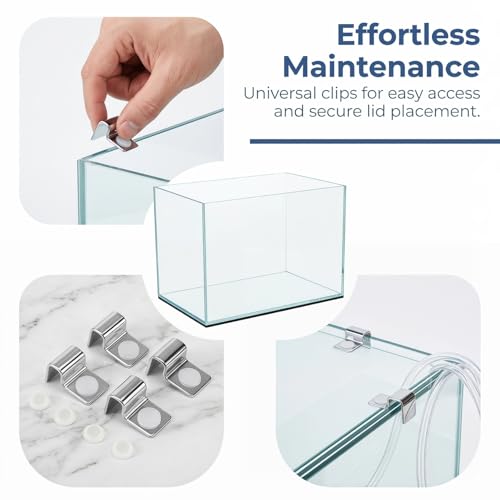 Stainless Steel Fish Tank Cover Brackets 4Pcs Aquarium Lid Clips Secure Support for 5mm Glass Aquarium Lid Fish Tank Accessories