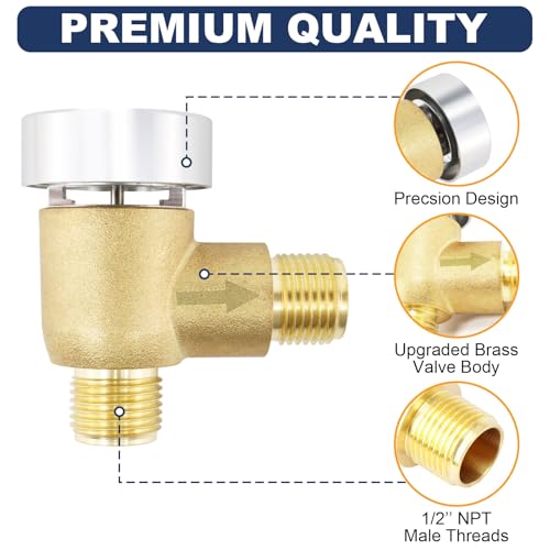 RV Vacuum Breaker Check Valve, Replace Leaking Vacuum Breaker on Black Tank Check Valve for RV Camper Trailer Flusher, 571-VAC-CHK-A Brass Breaker to Improve Freshwater