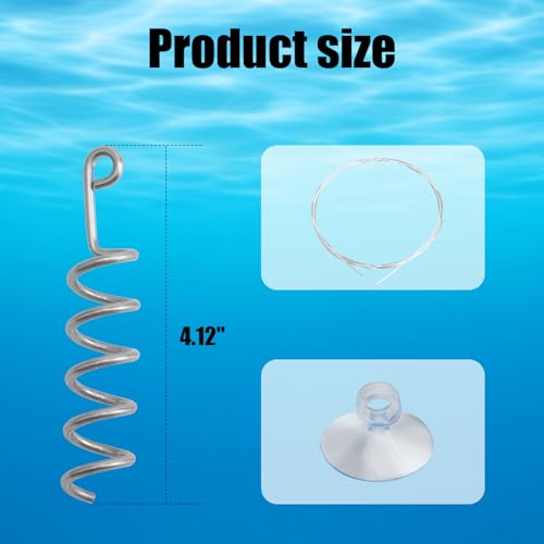 Fish Tank Aquarium Vegetarian Feeder with Suction Cup | Stainless Steel Sinking/Hanging/Benthic Fish Feeder for Loach, Malawi Cichlid, Snail - with Recycling Line