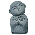 livelyfish Japanese Buddha Bosatsu Feng Shui Praying Monk Statue Sandstone Happy/Smiling Miniature Figurine Ornament for Fish Tank Aquarium Home Garden Decoration (9) - size: 9