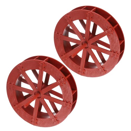 uxcell 2 Pcs Fountain Water Wheel, 5.1 Inch Desktop Fortune Statue Aquarium Wheels Decor Water Fountains Wheel Red - color: Red, size: 5.1 Inch