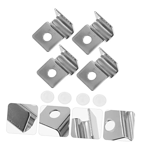 POPETPOP Fish Tank Accessories 4Pcs Fish Tank Glass Aquarium Cover Clip Support Holder Stainless Steel - Slip Aquarium Accessories Universal Lid Clips 0. 6cm Rimless Aquarium - size: 2.1x0.6cm