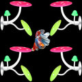 Boao 4 Pieces Betta Fish Tank Accessories Betta Leaf Hammock Pad Simulating The Natural Habitat for Tank Aquarium Spawning Grounds Breeding Resting Bed(Mushroom) - style: Mushroom