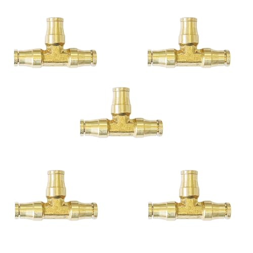 Push to Connect Fittings 1/4" Tube OD Tee Union DOT Air Fittings Air Brake Line Fittings, Air Hose Fittings for Air System, 5pcs - color: DOT Air Fittings Tee, size: 1/4 Inch