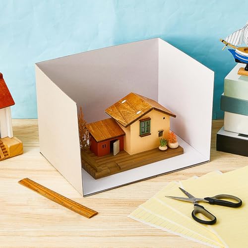 Sherr 10 Pcs Diorama Kit Box Cardboard Diorama Project with Double Sided Tapes for Display DIY Dollhouse Gift for Birthdays Holiday, White, 11.8 x 8.7 x 8.3 Inch