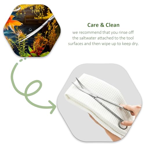 Cooclensportey Aquascape Tools - 4PCS Premium Aquascaping Tools Kit, Enduring Aquarium Tools Include Aquarium Scissors Tweezers and Algae Scraper, Terrarium Supplies for Fish Tank