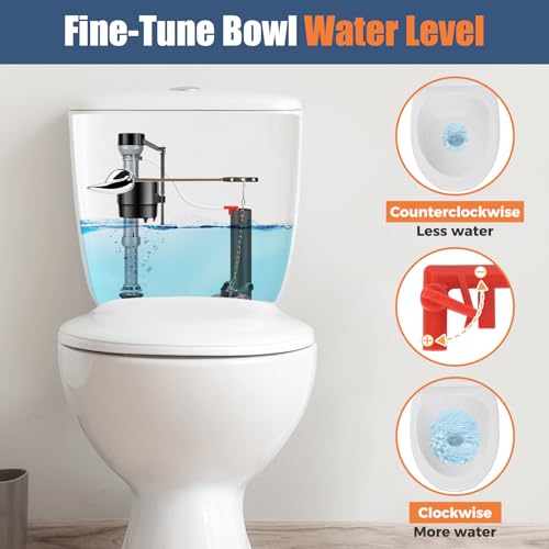 Universal Toilet Flusher Replacement Kit, Water-Saving & Height Adjustable Fill Valve, 2-Inch Flapper, Quiet & Anti-Siphon Toilet Repair Kit Inside Tank, Easy to Install (Red, 1-Pack) - color: Red