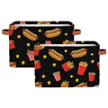 Storage Basket Hot Dog Fries Storage Bins with Handles Polyester Storage Boxes Collapsible Nursery Baskets for Bathroom Living Room,1 Pack - size: 1 Pack