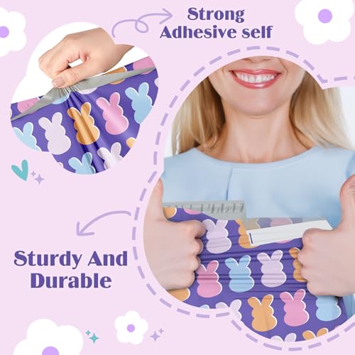 Metronic Poly Mailers 14.5x19 Inch 50pc, Easter Rabbit Bags for Shipping, Self-Adhesive Shipping Envelopes for Small Business, Waterproof Mailers Poly Bags for Shipping, Packaging Mailing Bags Bunnies - color: Bunnies, size: 14.5x19 50pc