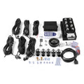 12V Solenoid Valve Air Ride Suspension manifold 8-Valve With 10-Button Wireless Remote Controller, equipped with Five Display Air Pressure Gauge White - color: White Gauge