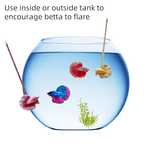 2 Pack Interactive Betta Fish Flare Stick Toy for Betta Tanks - Simulated Betta Training Teasing Toy for Betta Color Grow and Good Behavio (2 Pack) - color: 2 Pack