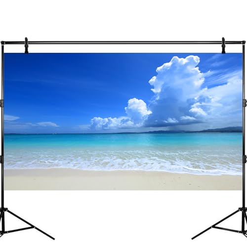 Tropical Beach Aquarium Background Ocean Sea Sandbeach Fish Tank Background Ocean Seascape Terrarium Backgrounds Sunny Blue Sky Clouds Seacoast Ocean Sea Waves Reptile Tank Backgrounds 24x12in - color: Blue, size: 24(W)x12(H)inches/ 60(W)*30cm(H)