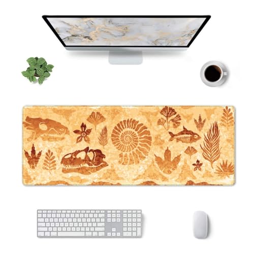Retro Fossils Mouse Pad XL Large Mousepad Non Slip Rubber Base Desk Mat for Laptop Computer Gaming 31.5" X 12" - color: Retro Fossils