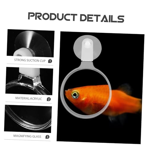 Milisten Magnifier for Fish Tank Observation Cup Aquarium Glass for Plants and Small Animals Easy Installation Design