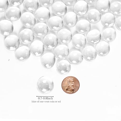5Lb Clear Glass Pebbles, Flat Glass Marbles, Decorative Glass Gem Stones for Vase Fish Tank Fountains Crafts Centerpieces Fire Pit and Home Decor - color: Clear, size: 5LB