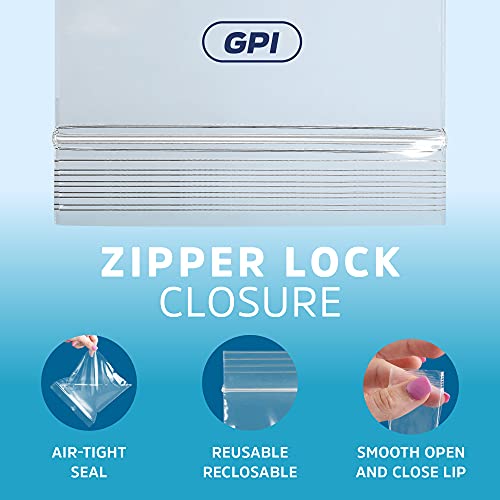 GPI - Extra-large Zip Bags, 14" x 20" Large Reclosable Lock Zip Bags, Clear Plastic Zipper Storage Bags with Zip Top Lock for Freezer, Apparel, Clothing, Food, Supplies - 1000 Count - size: 14" x 20"