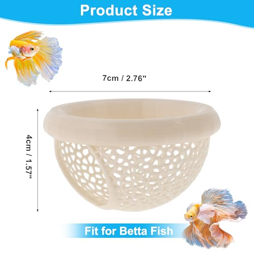 Betta Hideout Cave, Aquarium Floating Betta Hideout, Multi-Functional Betta Fish Hammock, Beige - color: Beige