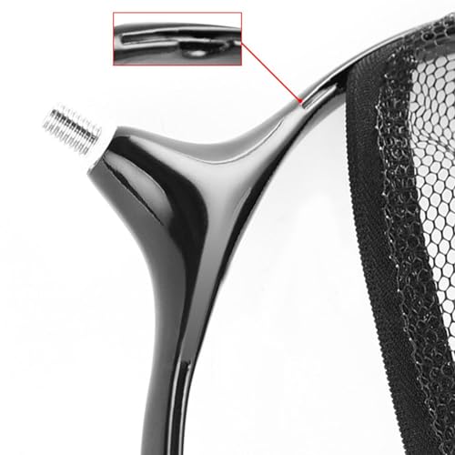 Fishing Landing Net Head Fly Fishing Net Rubber Coated Replacement Net 8mm Thread Fish Catching Releasing Landing Net Head - color: 40cm