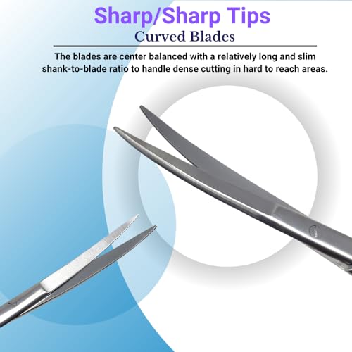Aquarium Scissors Stainless Steel 12" Extra Long Water Grass Scissors for Aquatic Plants Pruning, Fish Tanks, Terrariums Used in Salt Water Fresh Water Landscape Maintenance Tools (Curved - Silver) - style: Curved - Silver