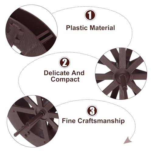 uxcell 2 Pcs Fountain Water Wheel, 4.3 Inch Desktop Fortune Statue Aquarium Wheels Decor Water Fountains Wheel Brown - color: Brown, size: 4.3 Inch