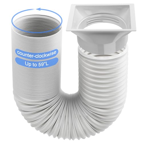 Portable Air Conditioner Hose Kit 5.9" Dia 59" Length Universal AC Hose with Adapter Flexible Exhaust Hose and AC Unit Tube Connector for Portable Air Conditioner Vent AA03 - size: Dia 5.9" Exhaust Hose L 59"&Coupler AA03