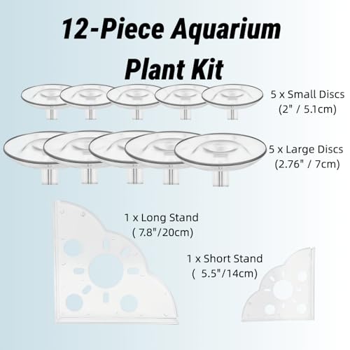 10 Pcs Creative Floating Floral Arrangement Holder,2pcs Aquarium Plant Holder 2025 Innovative Floating Flower Display Stand Clear Acrylic Floating Flower Bowl Stem Holder for Fish Tanks Table Hom Decor