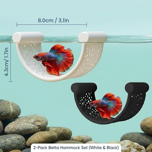 2PCS Betta Hammock, Betta Hideout, Betta Fish Hammock for Aquarium Small Animal Hiding