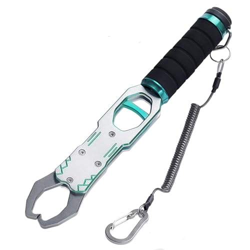 12" Fish Lip Gripper, Professional Aluminum Alloy Fish Holder with 360 Swivel Non-Slip Handle 40lb Heavy Duty Grabber for Fishing Catch and Release Control Tackle