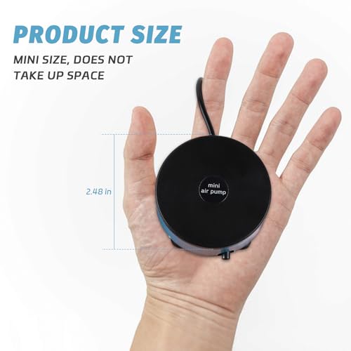 Nano Silent Aquarium Air Pump, Portable USB air Pump with Accessories, Suitable for 1-15 Gallon Fish Tanks, 200ml per Minute
