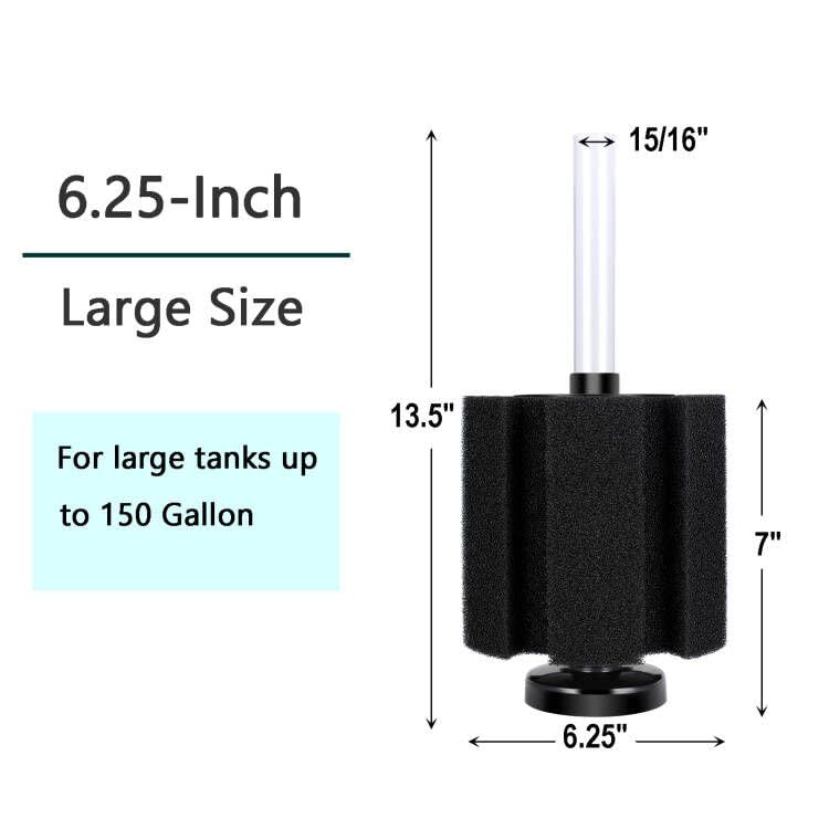 AQUANEAT Aquarium X Large Bio Sponge Filter Breeding Fry Fish Tank (X Large up to 150Gal)