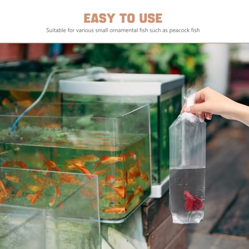 50pcs Clear Plastic Fish Transport Bags, Thick Aquarium Shipping Pouches for Live Fish, Secure Closure packing bags for Long Distance Transport, Temporary Isolation