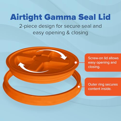 ePackageSupply 5 Gallon Bucket - Food Grade Bucket with Airtight Gamma Seal Screw-On Lid, BPA-Free, Heavy-Duty 90 Mil HDPE Plastic, Bulk Storage, Durable Container, Made in USA, Black/Orange, 6 Packs - color: Black/Orange, size: 6 Packs