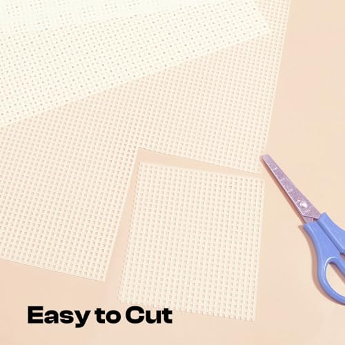 Caydo 4 Pieces 7 Count Plastic Canvas Sheets 10.5 x 13.5 Inch Plastic Mesh Sheet, Eye Mesh for Embroidery, Acrylic Yarn Crafting, Knit Crochet Projects and Make Dividers - color: Clear White - 4pcs