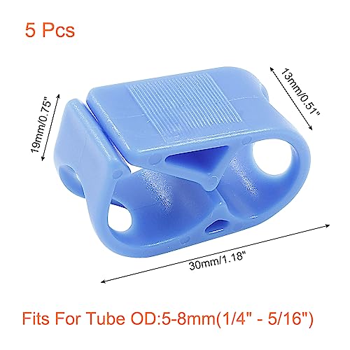 5 Pcs 1/4" - 5/16" Tube O.D. Plastic Tubing Clamps, Adjustable Tube Clamp Shut Off Hose Clamp, Laboratory Pinch Valve Flow Control Hose Clamp (Blue) - color: Blue, size: 1/4" - 5/16"