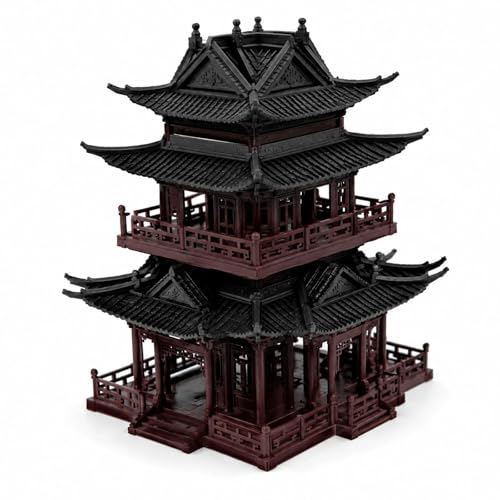 LOGOFUN Mini Pagoda Statue Plastic Miniature Pavilion Figurine Desktop Ornament for Zen Garden Home Aquarium Dollhouse Decoration