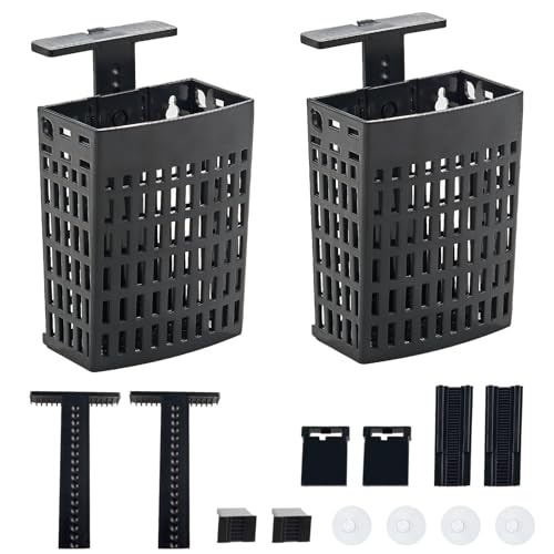 2pcs Upgraded Adjustable Aquarium Plant Holder，Fish Tank Plants Holder,Fish Tank Aquaponics Plant Cultivation and Aquarium Landscape Decoration with Hooks and Suction Cup(Black) - color: Black, size: 2 Pack