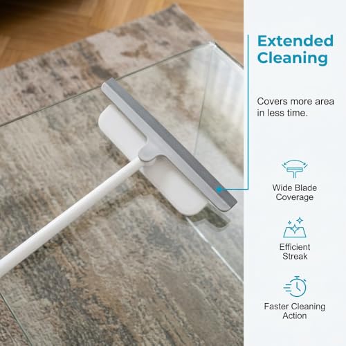 2-in-1 Window Screen Cleaner Brush with Squeegee, 360° Rotation Silicone Shower Windshield Squeegee with Lightweight Anti-Slip Grip for Window Screens Cars Glass Mirrors Shower Doors Tiles (Navy) - color: Navy