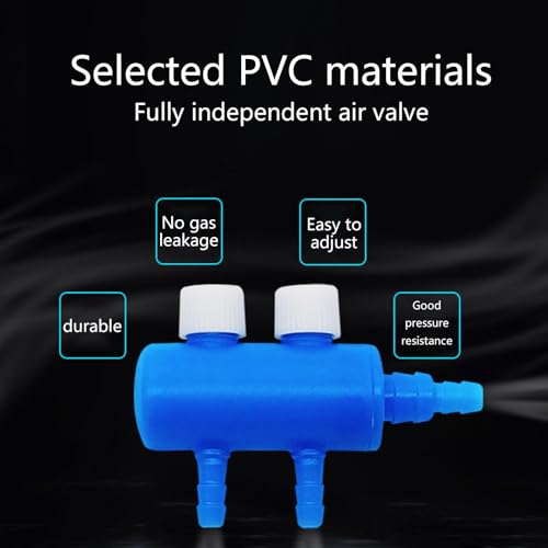 Aquarium Air Tubing Valves – Air Pump Splitter Control, Adjustable Lever Distributor | Airline Tube Connectors Fittings For Fish Tank Bubblers, Aquatic Systems, Airs Flow Management And Oxygen Supply - color: 2 heads