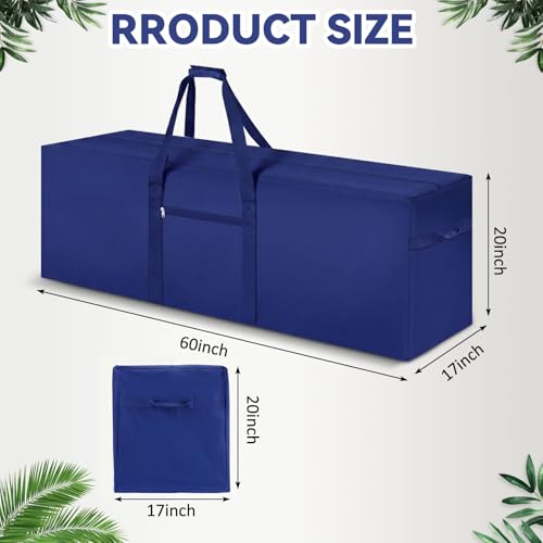1 Pack 60 x 17 x 20 Inch, 332 L Extra Large Duffle Bag Camping Tent Storage Bag Heavy Duty Waterproof Sport Outdoor Equipment Carrying Case for Pole Travel Canopy Hammock Tripod(Blue) - color: Blue, size: 60 x 17 x 20 Inch, 332 L
