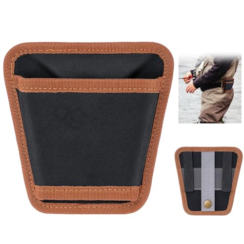 Chunful Fly Fishing Net Holder Adjustable Belt Mounted Landing Net Holster Hands Free Waist Holder for Fishnet Racquet Fishing Gear Racket