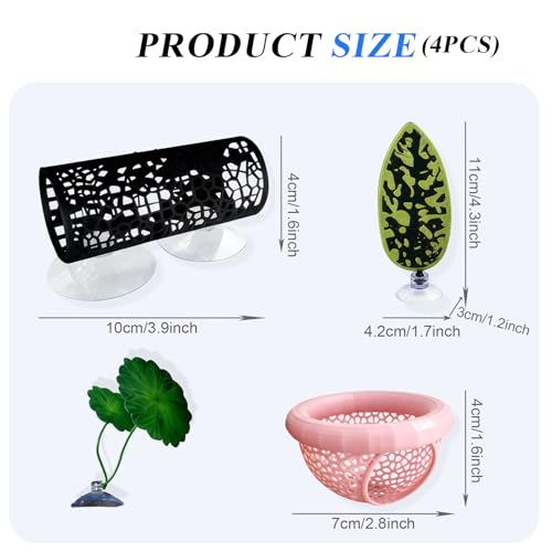 4 Pcs Betta Fish Tank Accessories, Hammock Decorations with Aquarium Decor, Suitable for Betta Fish Toys and Betta Hobbyists