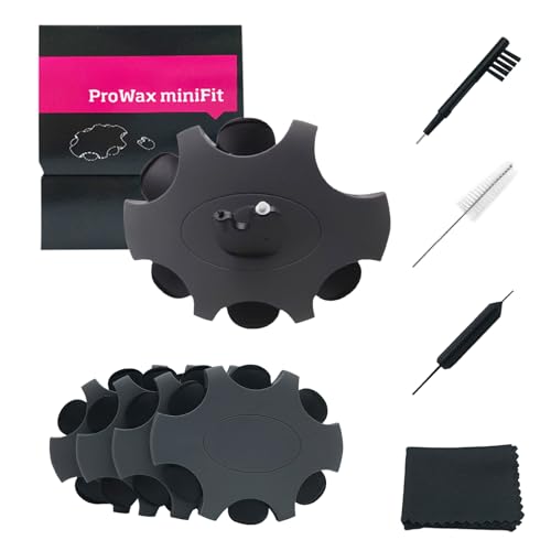 Hearing aid Wax Guards (1mm) Replacement Wax Filters for Oticon ProWax miniFit Wax Traps, Hearing Amplifier Cleaning Brush kit Tools with Carry case -4Packs/ 24Filters - size: 4pack