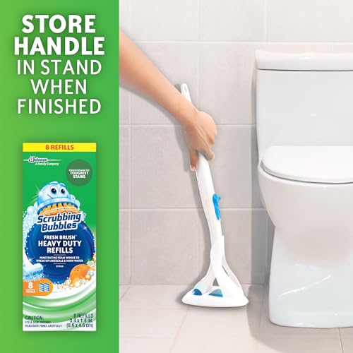 Scrubbing Bubbles Toilet Bowl Wand Cleaner Refills, Fresh Brush Heavy Duty Cleaner Toilet Refill Pads, Removes Limescale & Odors, Citrus Scent, 8 Count (Pack of 8) - size: 8 Count (Pack of 8)